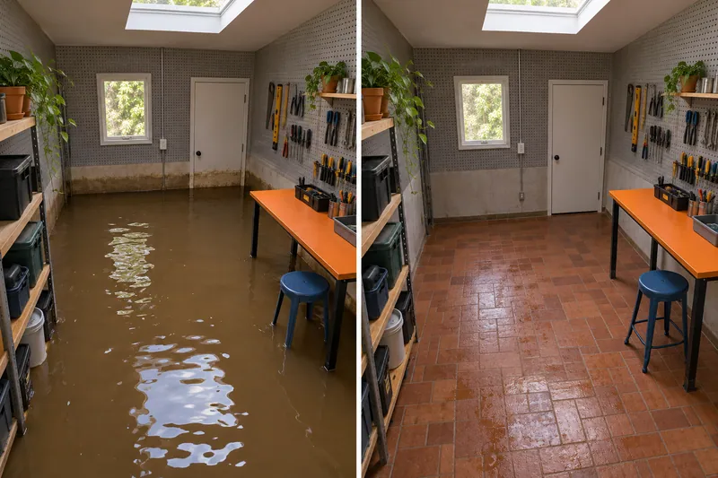 Water Extraction Near Freedom Tree Park before and after accessible standing-water pickup