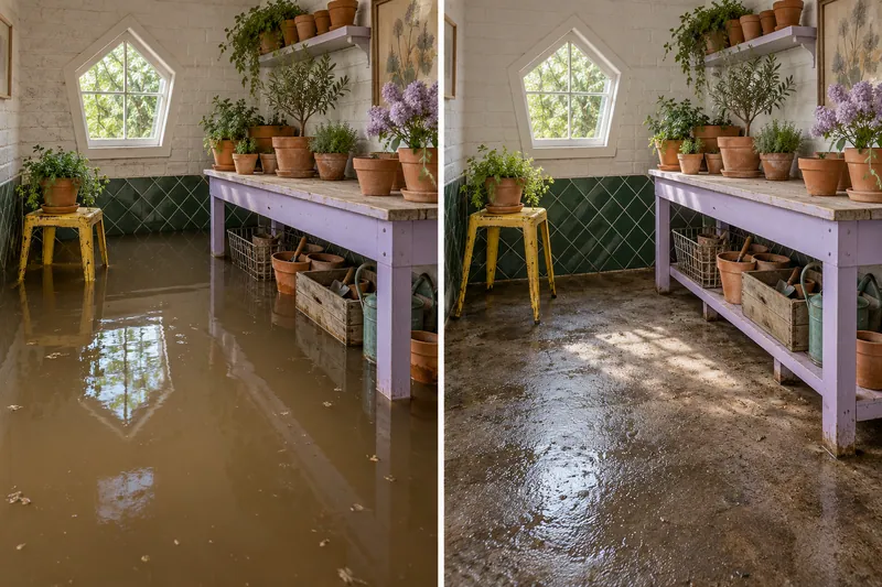 Water Extraction Near Community Park before and after accessible standing-water pickup