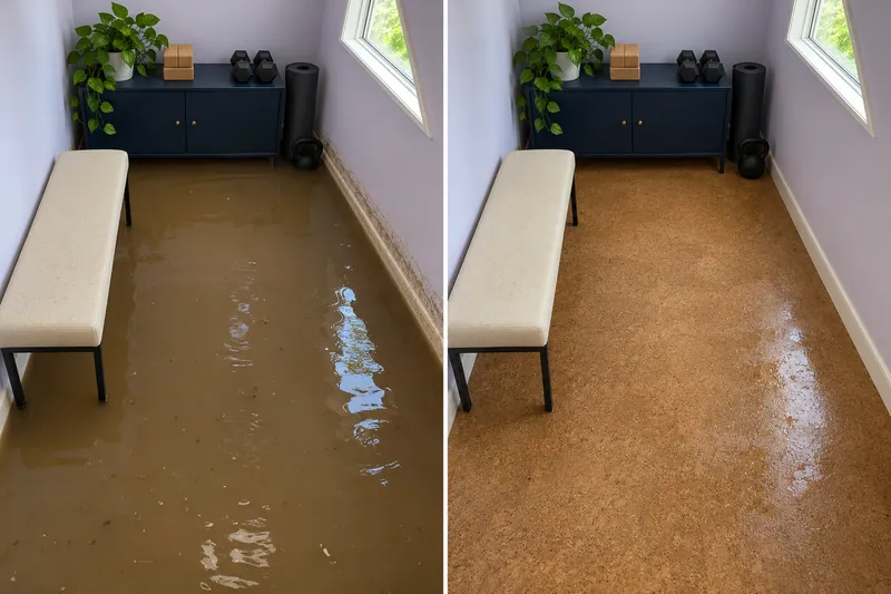 Water Extraction Near Sienna Branch Library before and after accessible standing-water pickup